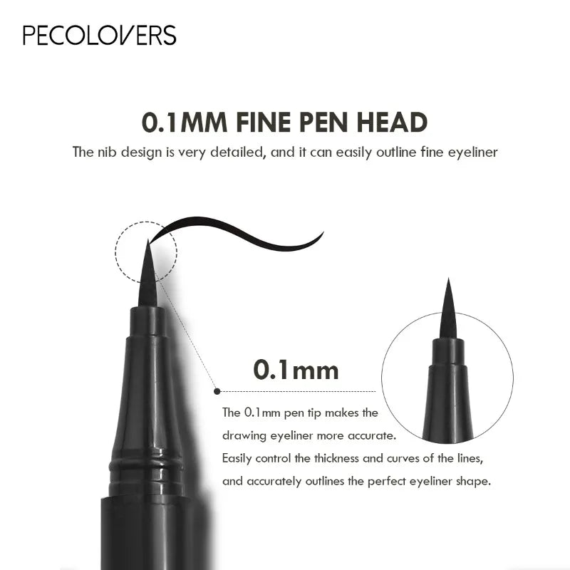 Waterproof Liquid Eyeliner Pen Set – Ultra-Fine Black Tip