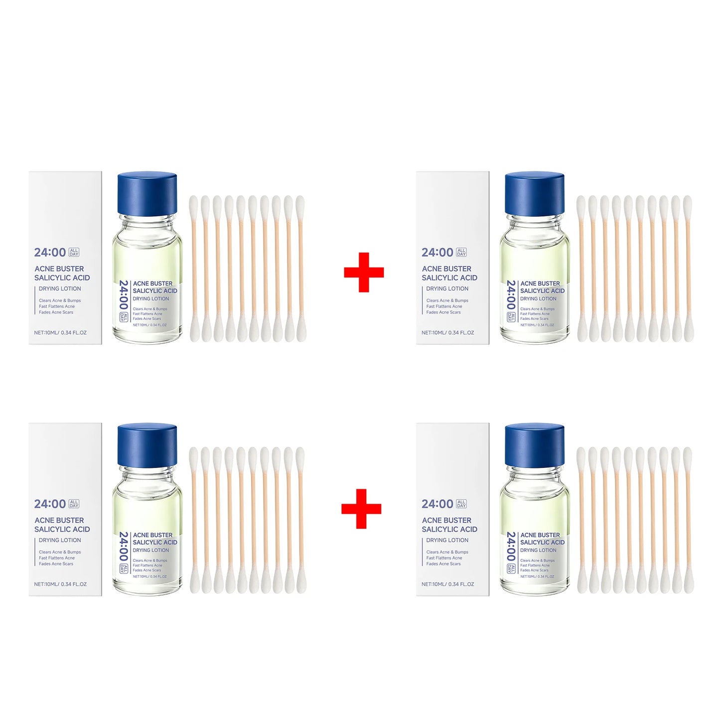 Salicylic Acid Drying Lotion Face Serum with Cotton Swab– Reduce Pimples & Breakouts Fade Acne Scars Minimize Pores Skin Renewal