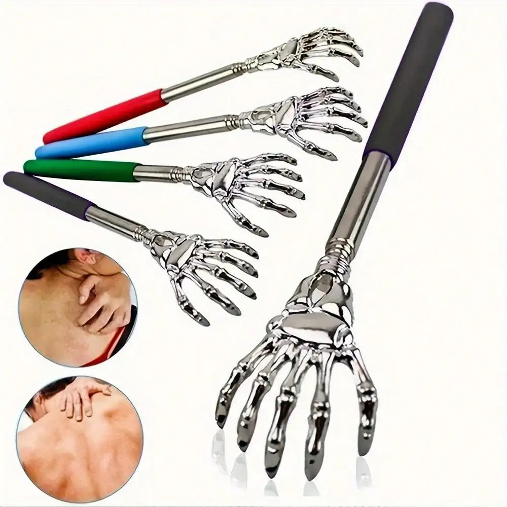 1PC random color Extendable Back Scratcher, Stainless Steel Portable Telescopic Rubber Handle Back Scratchers For Thanksgiving