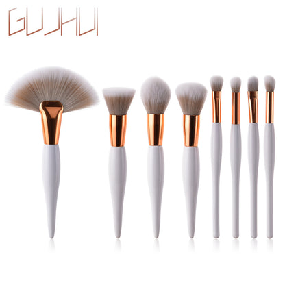 Professional 8-Piece Silver & Black Makeup Brush Set