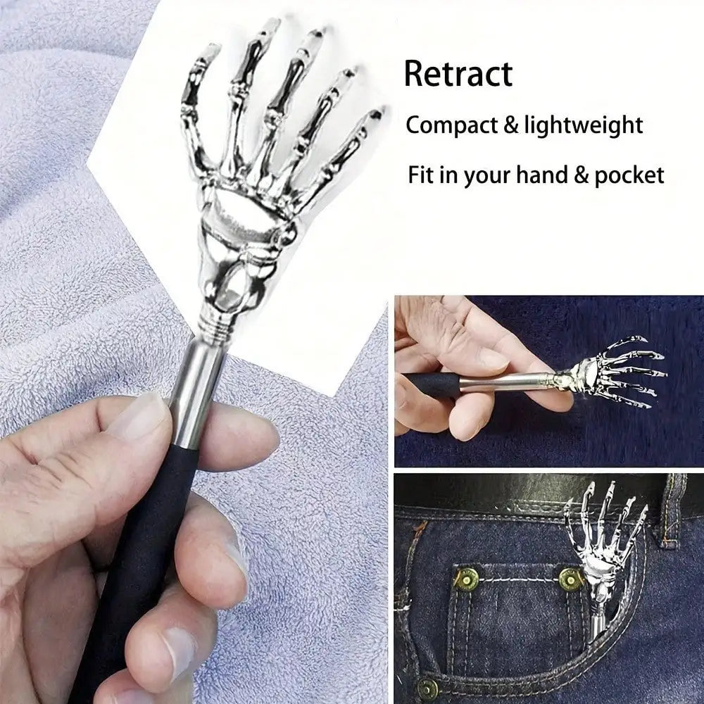 1PC random color Extendable Back Scratcher, Stainless Steel Portable Telescopic Rubber Handle Back Scratchers For Thanksgiving