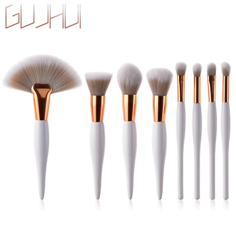 Professional 8-Piece Silver & Black Makeup Brush Set