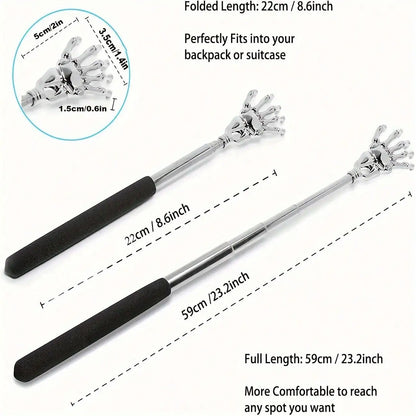 1PC random color Extendable Back Scratcher, Stainless Steel Portable Telescopic Rubber Handle Back Scratchers For Thanksgiving