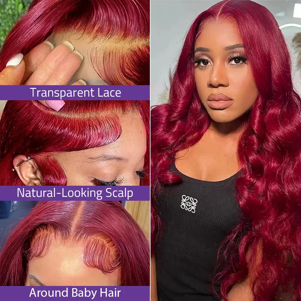 Bold Burgundy HD Lace Wig