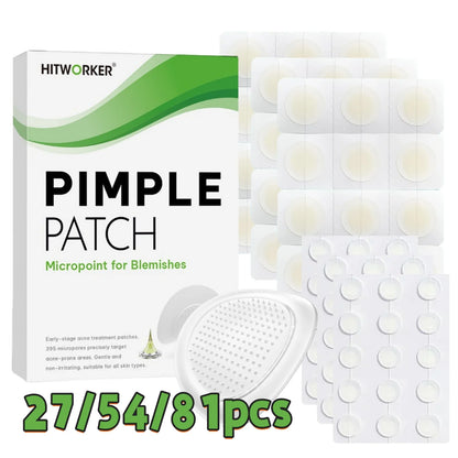 27/54/81-Piece HITWORKER Acne Patches - Infused with Salicylic Acid, Tea Tree Oil & Calendula Oil | For Acne & Blemishes, Residu