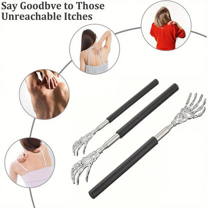 1PC random color Extendable Back Scratcher, Stainless Steel Portable Telescopic Rubber Handle Back Scratchers For Thanksgiving