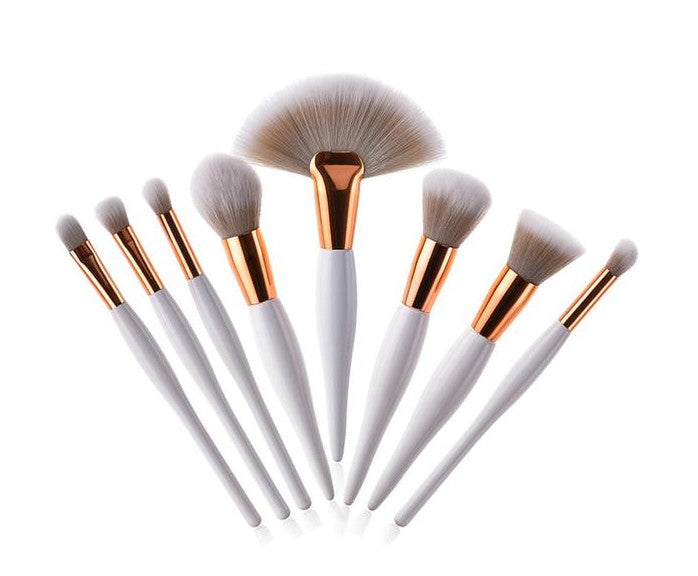 Professional 8-Piece Silver & Black Makeup Brush Set