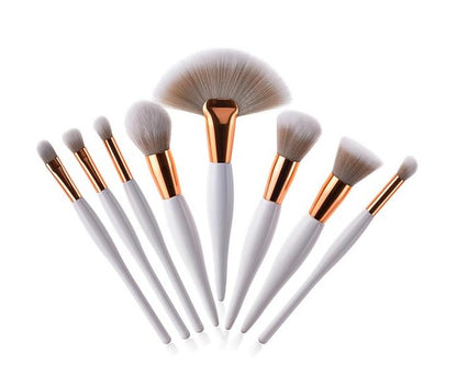 Professional 8-Piece Silver & Black Makeup Brush Set